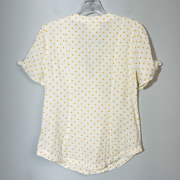 Anthropologie Maeve Louise Wrapped Blouse Size 0 Polka Dot Retro Puff Sleeve Top - Picture 7 of 15